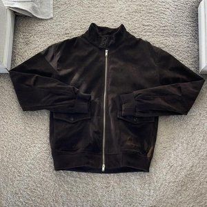 Suede Bomber Jacket Brown